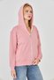 Women's Full Zip Hooded Cotton Tracksuit Top Pink 9508-P - 8