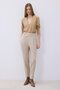 Pleated Wool Textured High Waist Beige Trousers - 2