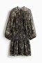 Smocked chiffon dress - 4