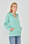 Women's Full Zip Hooded Cotton Tracksuit Top Mint 9508-m - 5