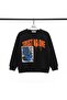 Boy's Sweatshirt Oversized Crew Neck Black - 2