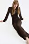 Pointelle-knit maxi dress