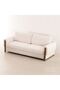 Oboro 3 Seater Fabric Sofa - Beige, Stylish & Durable Wood Frame, 2 Year Warranty, 231x98x71cm - 2