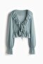 Frill-trimmed mesh blouse - 5