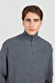 Men's Knitted Wool Zipped Sweater - 4