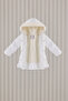 Baby Girl Hooded Embroidered Winter Regular Fit White Coat Usb2190-C-V2 - 2