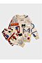 Boy's Cotton Fleece-Lined Beige Color Tree Cloud Patterned Long Sleeve Winter Pajama Set