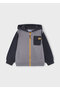 Boys' Color Block Hooded 3-Piece Tracksuit Set - Gray - 3