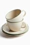 2-pack stoneware cup and saucer