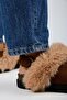 Antonella Fur Women's Genuine Leather Back Strap Platform Sabo Tan Sandals - 6