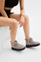 Women's Gray Thick Poly Sole Suede Look Casual Boots - 2