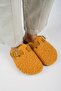 Suzen Women's Genuine Leather Belted Tedy Mustard Slippers - 2