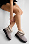 Women's Gray Thick Poly Sole Fur Detailed Suede Look Casual Boots - 4