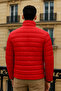 Men's Trend Basic Mock Neck Winter Red Puffer Jacket - 6