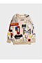 Boy's Cotton Fleece-Lined Beige Color Tree Cloud Patterned Long Sleeve Winter Pajama Set - 5