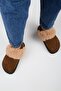 Antonella Fur Women's Genuine Leather Back Strap Platform Sabo Tan Sandals - 7