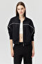 Women's Contrast Detailed Zippered Sweat Top - 2