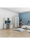 Knight 2-Drawer Kids Nightstand - White, Teal & Blue - Stylish Engineered Wood Furniture - 5