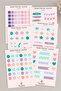 Bullet Journal Sticker Set - 6 Sheets / Agenda, Scrapbook, Journal