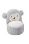Fluffy Momo Kids Chair - Light Grey & White, Soft Fabric, Wooden Frame, 1-Seater, 2-Year Warranty - 8