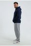 Men's Oversized Three Thread Fleece-Lined Baggy Winter Gray Sweatpants - 2