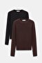 Women's Crew Neck Finger Hole Long Sleeve Bodysuit/Blouse - Pack of 2