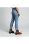 Brown Suede Genuine Leather Women's Thick Heeled Boots with Gold Chain Detail - 3