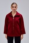 Claret Red Oversized Zippered Cashmere Jacket - 2