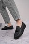 Slw153 Bloom Laceless Tasseled Skin Men's Casual Sports Classic Shoes Cst - Black