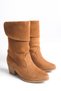 Women's Short Western Boots 0012891 Tan Suede - 6
