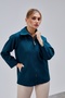 Petrol Blue Oversized Zippered Cashmere Jacket - 8