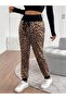 Women's High Waist Lace-Up Patterned Two Thread Pants - 4