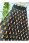 Patterned Chiffon A-Line Skirt Lined - 3
