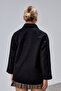 Black Oversized Zippered Cashmere Jacket - 5