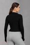Women's Short Knit Cardigan with Finger Hole Detail and Two-Way Zipper - 6