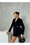 Lined Short Cashmere Leya Jacket with Side Belt Detail