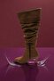 Women's Boots Tan Bellows Suede Pointed Toe Thin Heels - 4