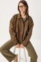 Suede Look Bomber Jacket Loh0014 Olive Green - 2