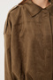 Suede Look Bomber Jacket Loh0014 Olive Green - 4