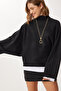 Bat Sleeve Turtleneck Knitwear Sweater Lmt0049 Black - 2