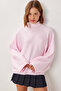 Bat Sleeve Turtleneck Knitwear Sweater Lmt0049 Pink
