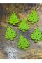 7 × 5 سم، 6 قطع من قماش اللباد المطرز على شكل شجرة الصنوبر باللون الأخضر - 2