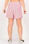 Women Striped Basic Shorts, Pink - 3