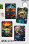 Colorful Dragonfly Birds Design Wire Spiral A5 Lined 4-Piece Souvenir, Memory, School Notebook Set