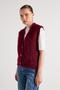 Women's Burgundy Plush Knitwear Vest 92 - 4
