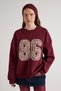 Women's Burgundy Suzene Embroidered Fleece-Lined Sweatshirts 30065 - 5