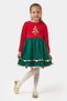 Mojo Girl's 4-7 Years Old Happy Christmas Pompom Dress Red