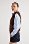 Women's Brown Plush Knitwear Vest 92 - 7