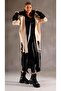 Designer Leather Detailed Coat - 4