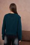 Women's Crew Neck Zipper Closure Embroidered Ribbed Knit Knitwear Cardigan - 8